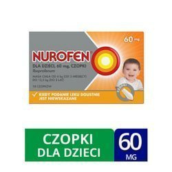 Nurofen czopki d/dzieci 0,06g-10szt. DATA WAŻNOŚCI: 31.10.2025!!!