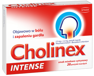 Cholinex Intense o smku miodowo-cytrynowym, 20 pastylek twardych