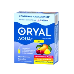 Oryal Aqua+, saszetki z proszkiem, mix smaków, 14 szt.