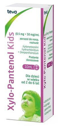 Xylo-Pantenol Kids, (0,5 mg + 50 mg)/ml, aer.do nosa, 10 ml DATA WAŻNOŚCI: 30.09.2026