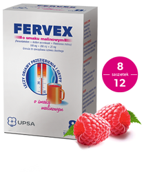 Fervex o smaku malinowym, 8 saszetek