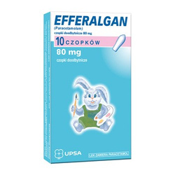 Efferalgan 80mg x 10 czopkow DATA WAŻNOŚCI: 31.12.2025 !!!