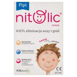 Pipi Nitolic, zestaw na wszy, 50 ml DATA WAŻNOŚCI: 06.03.2027