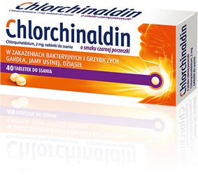 Chlorchinaldin o smaku czarnej porzeczki, 40 tabletek do ssania
