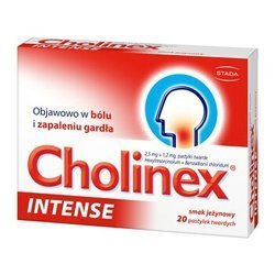 Cholinex Intense o smaku jeżynowym, 20 pastylek twardych