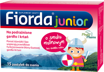 Fiorda Junior o smaku malinowym, 15 pastylek do ssania