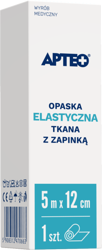 Opaska elastyczna z zapinką 5m x 12cm APTEO CARE, 1 sztuka