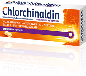 Chlorchinaldin o smaku czarnej porzeczki, 20 tabletek do ssania