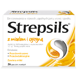 Strepsils z miodem i cytryną, 36 tabletek do ssania