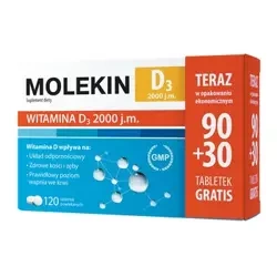Molekin D3 2000 j.m. 90 tabletek+30 tabletek gratis